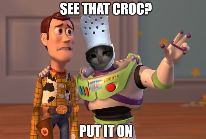 see that croc put it on